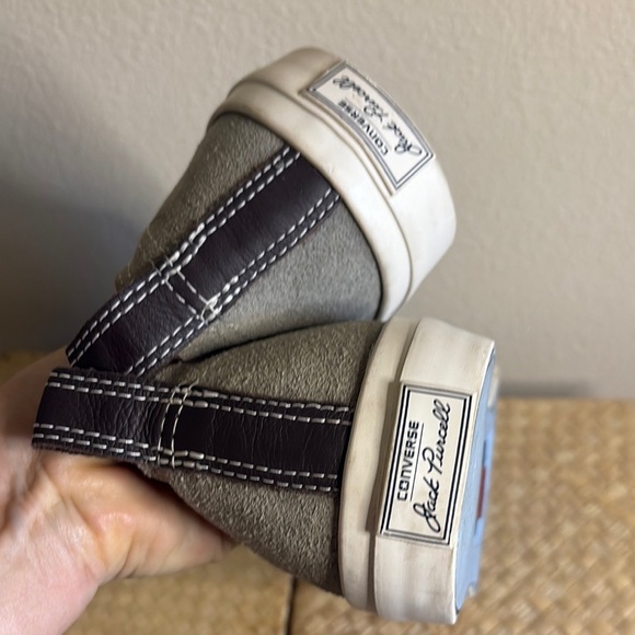 Jack Purcell Gray Suede Low Top Sneakers Converse size 9.5 - Picture 14 of 16